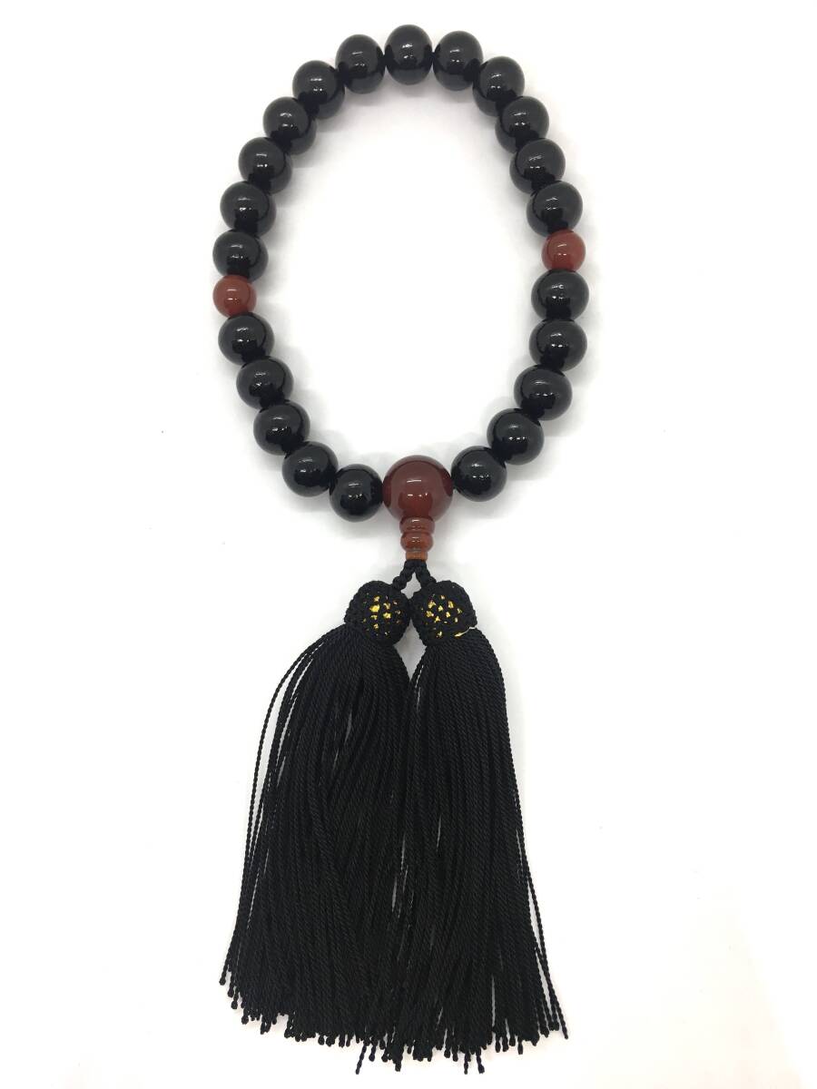 数珠 お念珠 片手数珠 略式数珠 男性用 22玉 全長:約34cm拍卖