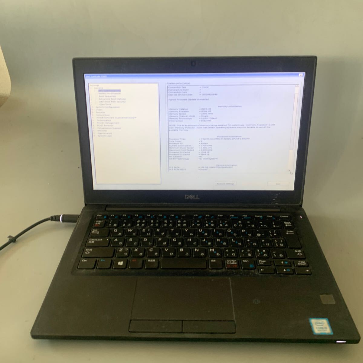 JK5968 DELL Latitude 7290/Core i5-8250U 1.60Ghz /メモリー:8/SSD:128/BIOS確認だけ拍卖
