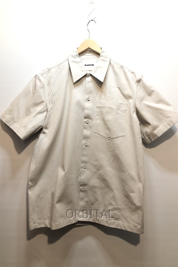 経堂) ジルサンダー Jil Sander 半袖 コットンシャツ サイズ40 ライトグレー 23SS メンズ J22DL0109拍卖