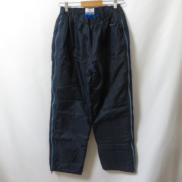 古着 メンズO Champion/チャンピオン 裏ボア ナイロン ロングパンツ 防寒 スポーツ ネイビー/ブルー K-TY721拍卖