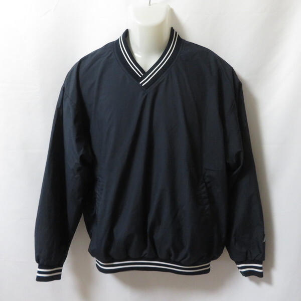 古着 メンズSA MIZUNO/ミズノ 裏地付き Vジャン トレーニングウェア 長袖 野球 ネイビー/ホワイト 003-02J9拍卖