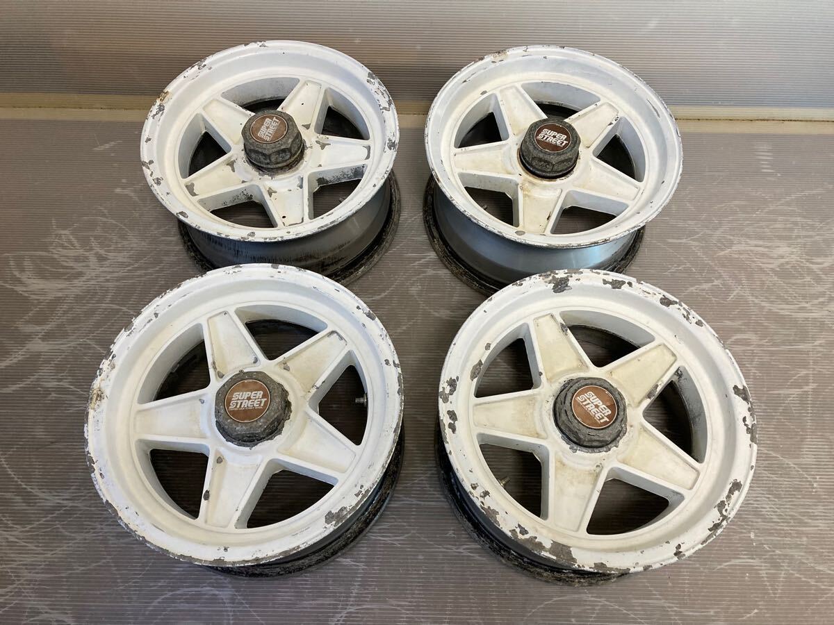 HAYASHI RACING SUPER STREET ハヤシ レーシング スーパー ストリート 14インチ 14x6.5J +9 114.3/5H 中古4本 センターロック 希少 旧車拍卖