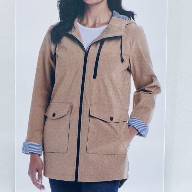 新品タグ付 WEATHERPROOF Lサイズ レディース フード付き ジャケット 春秋用 ウェザープルーフ ヘーゼルナッツ ベージュ 55171/511496在★9拍卖