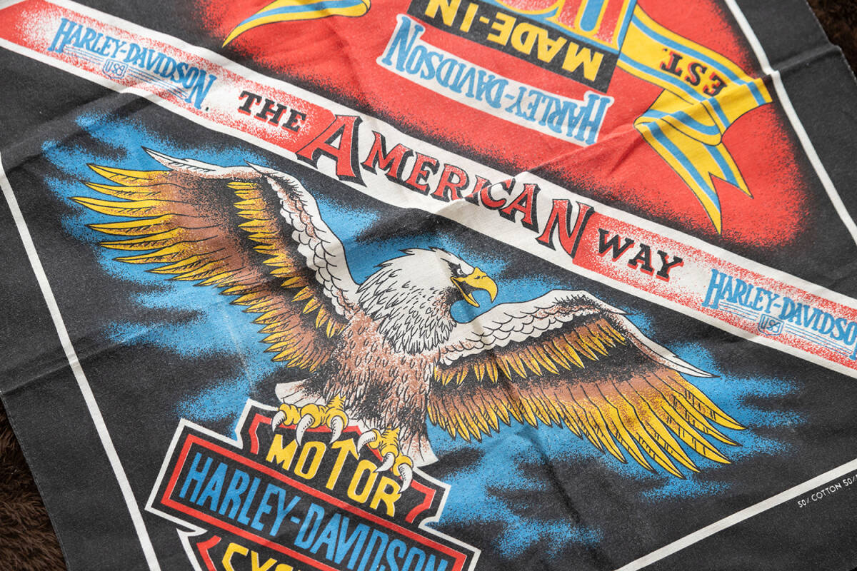 ◆Harley Davidson バンダナ◆ハーレーダヴィッドソンオフィシャルライセンス商品ヴィンテージ古着コレクターズアイテムバイク拍卖