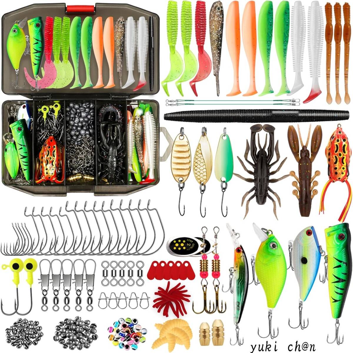 ルアーセット 110個セット 釣りセット ジグ/ワーム/ポッパー/ミノー/スプーン 様々ルアー 幅広く使用 タックルキット ギフト 贈り物拍卖
