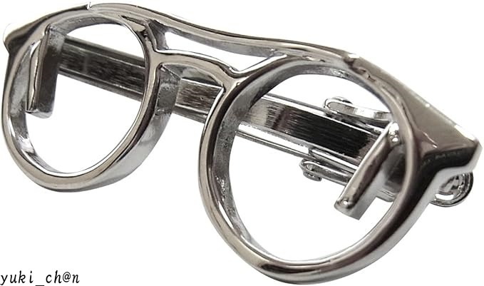 ネクタイピン おもしろ メガネ ボストンタイプ タイピン マルチクリップ拍卖