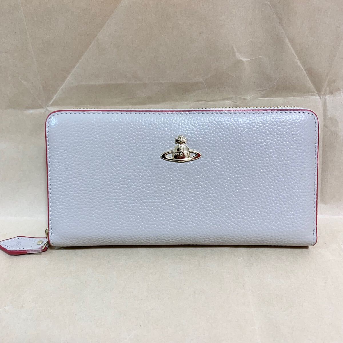 Vivienne Westwood ヴィヴィアンウエストウッド 長財布 ベージュ ファスナー拍卖