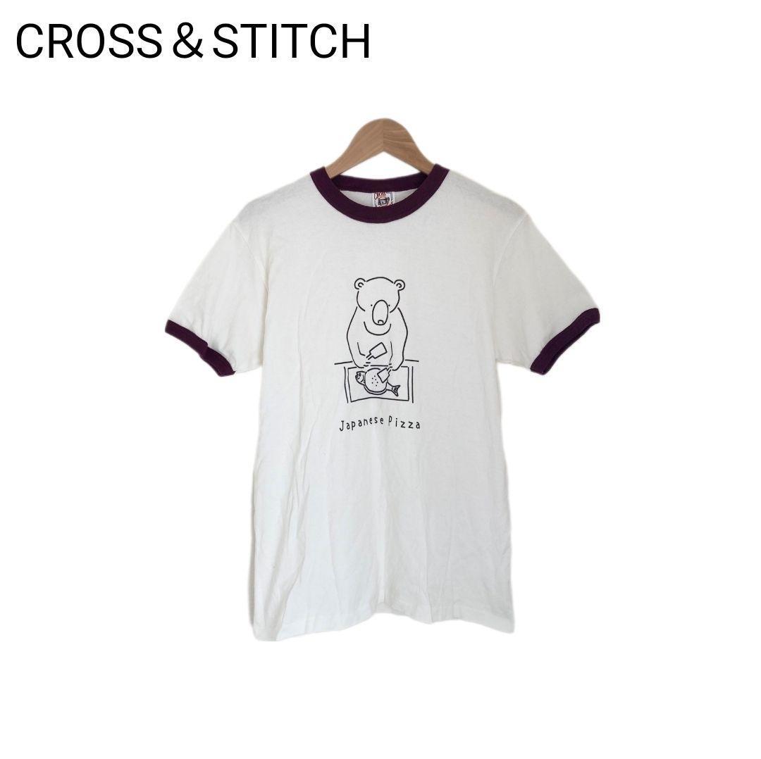 CROSS&STITCH リンガーTシャツ プリント アニマル クマ レディース拍卖