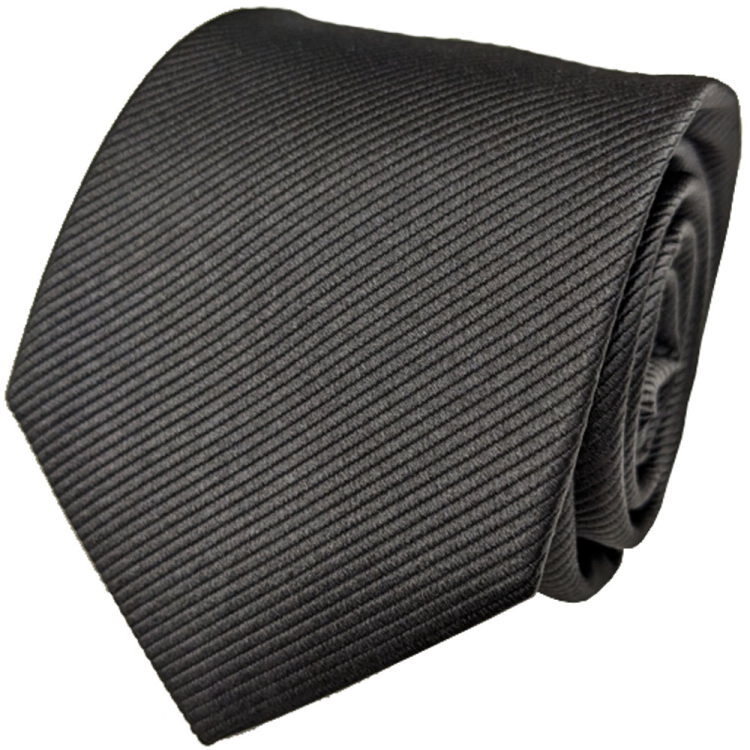 ソリッドネクタイ 濃グレー 無地 ヘビーレップ織 日本製 絹100% メール便可 MJH05拍卖