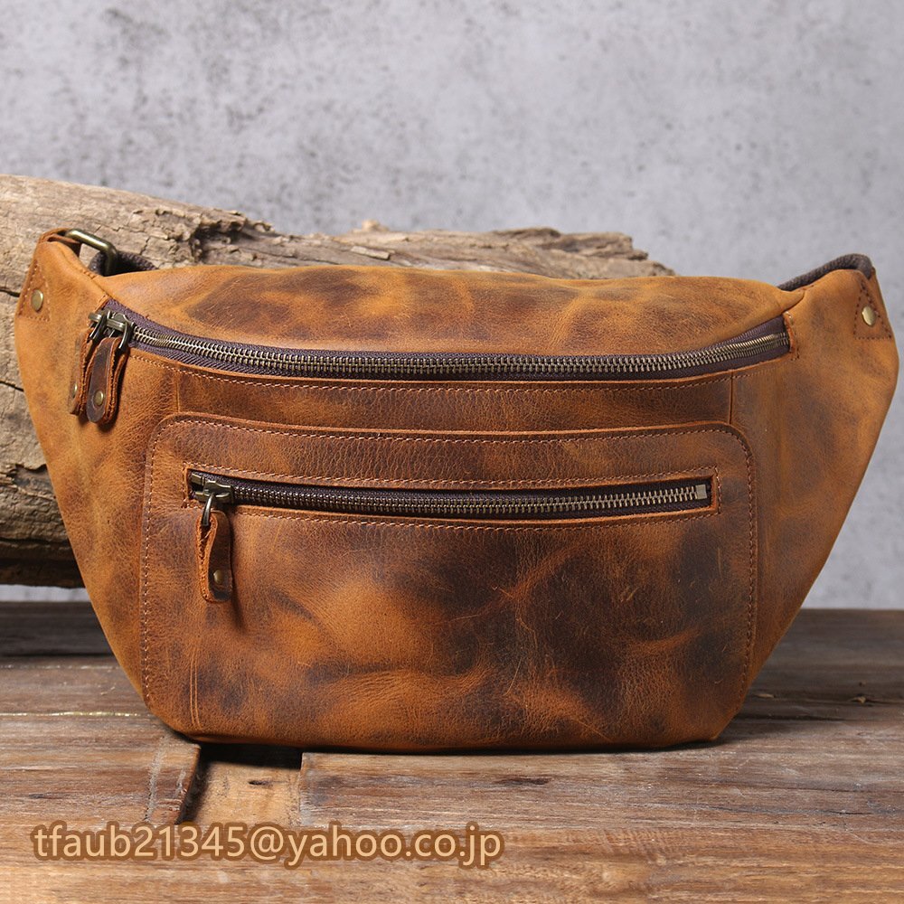 大容量 ボディバッグ 本革 ワンショルダーバッグ メンズ スリングバッグ ウエストバッグ ヒップバッグ ウエストポーチ 牛革レザー胸バック拍卖