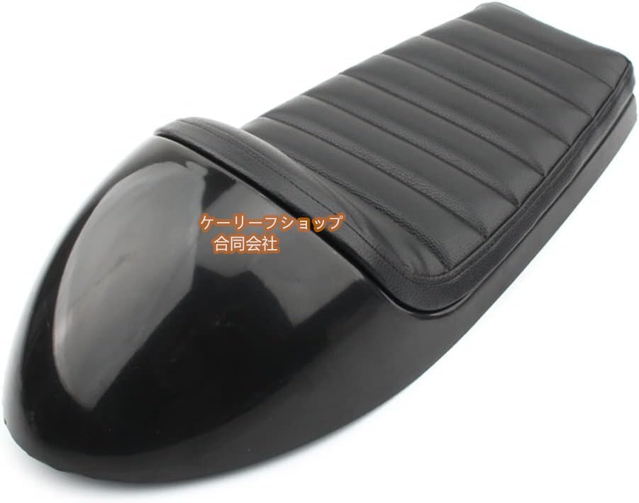 汎用 バイクカフェシート、カフェレーサー シートPUレザー素材、ソフト、耐磨耗、耐腐食、乗り心地変更、加工易い、(グロッシーブラック)拍卖