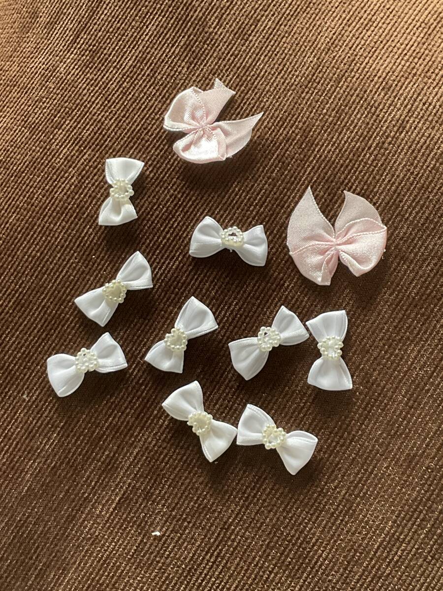リボン ハート モチーフ 白 white 手芸 ピンク pink拍卖