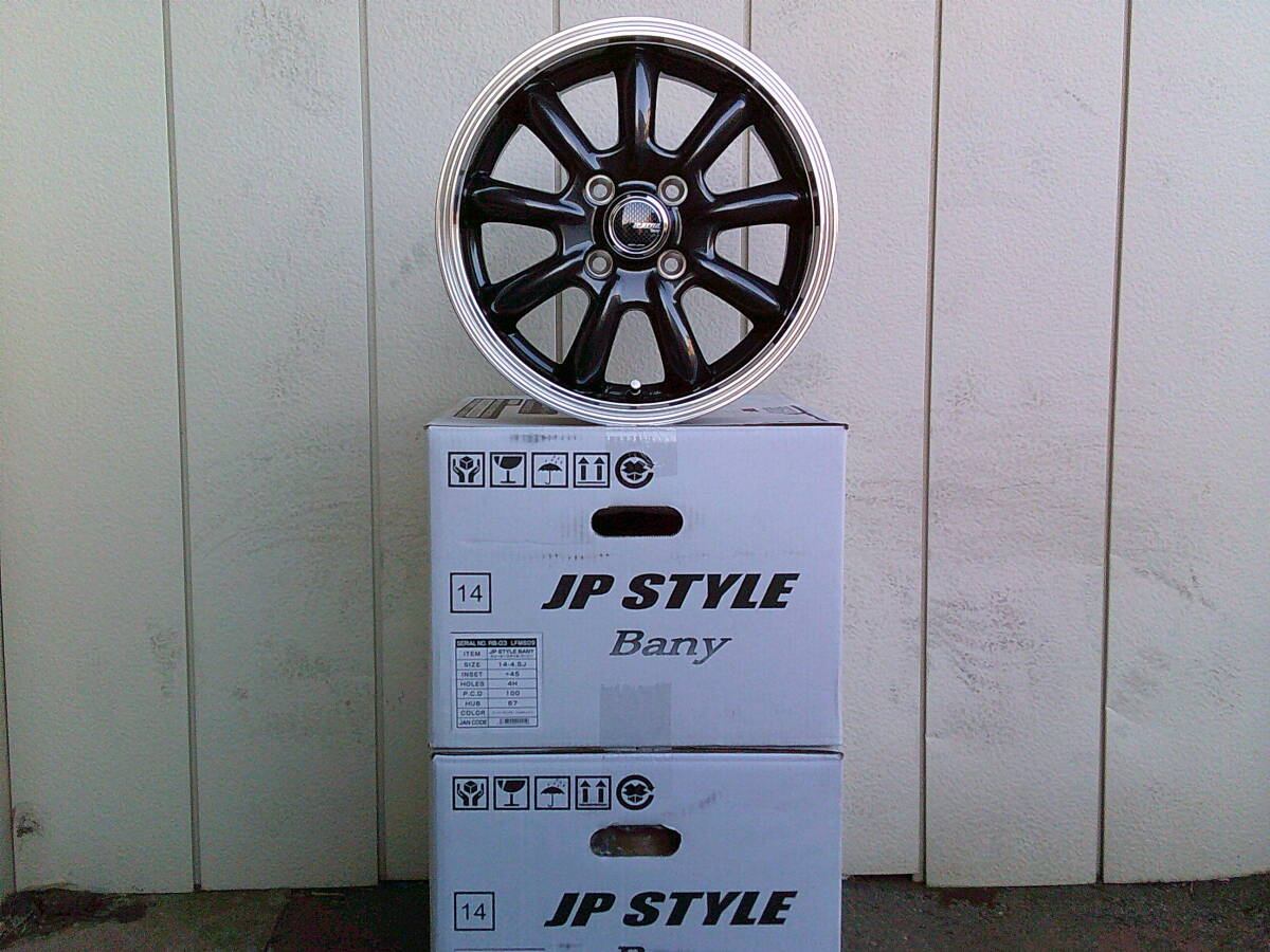新品☆JP STYLE Bany☆14x4.5J+45 100-4H☆スーパーガンメタ/リムポリッシュ☆N-BOX・N-ONE・N-WGN・サクラ・デイズ等に拍卖