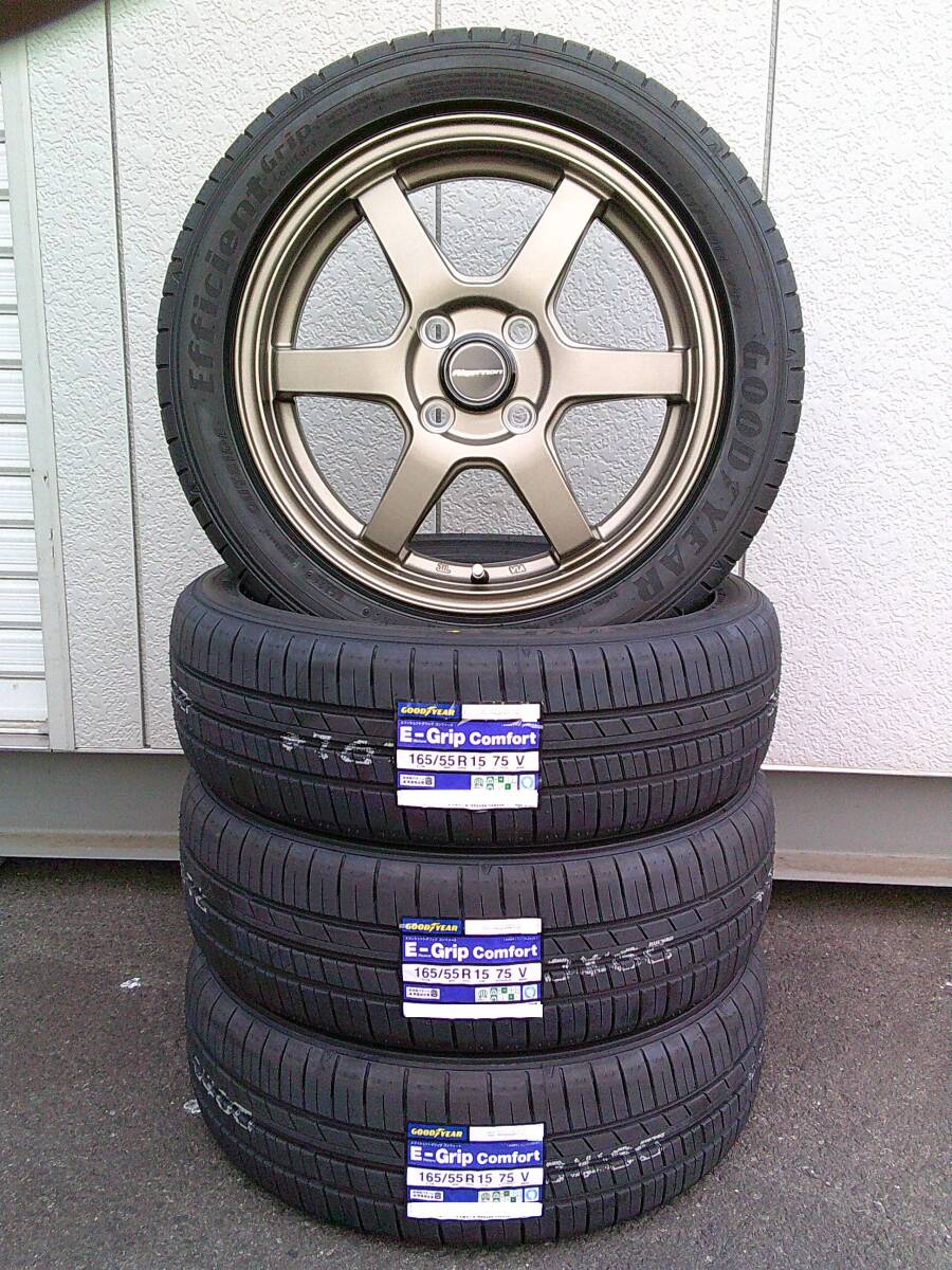 新品セット☆165/55R15☆グッドイヤー☆フェニーチェRX-5ブロンズホイール☆スペーシア・ウェイク・タントファンクロス・アルト☆Hm拍卖