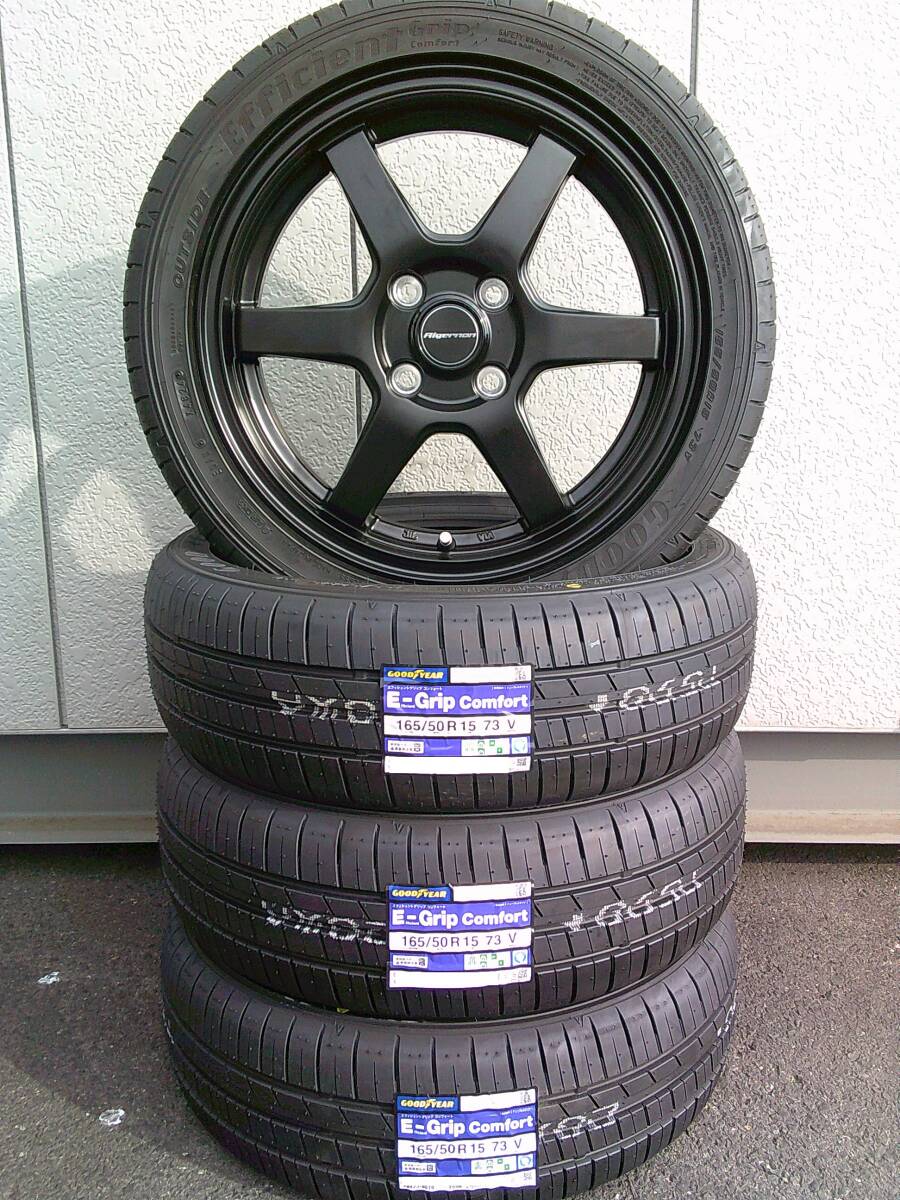 グッドイヤー☆E-Grip☆165/50R15☆新品タイヤ+新品ホイールセット☆軽自動車・カスタム車等に☆Hm拍卖