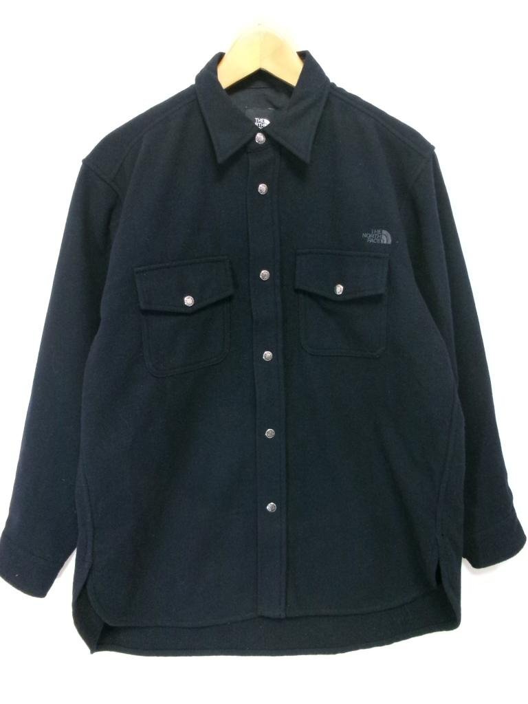 【送料込】 2024年製☆THE NORTH FACE ザ・ノースフェイス 【メンズ】 シャツ 黒 ウッドランドウールシャツ ユニセックス sizeXS/966092拍卖