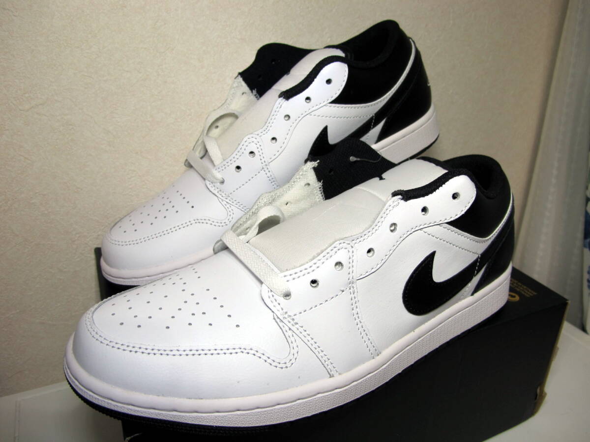 新品 NIKE/ナイキ AIR JORDAN 1 LOW / エア ジョーダン1 ロー 28.5cm ホワイト×ブラック 553558-132拍卖