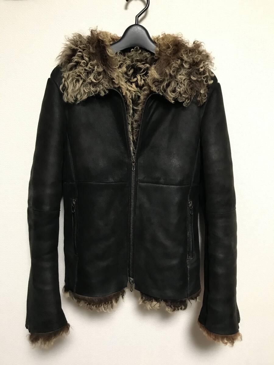 シェラック shellac モンゴリアン ムートン ジャケット 浅井健一 ブランキー ファー ライダース ビンテージ コート ブルゾン拍卖