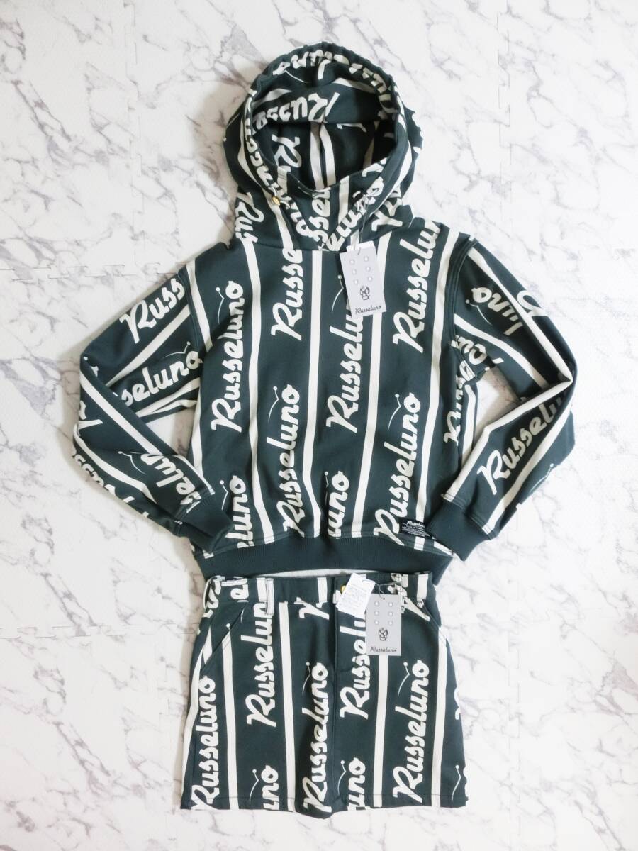 送料無料 新品 レディース ラッセルノ プルオーバー パーカー & スカート セット サイズM相当 グリーン Russeluno 防寒 防風拍卖
