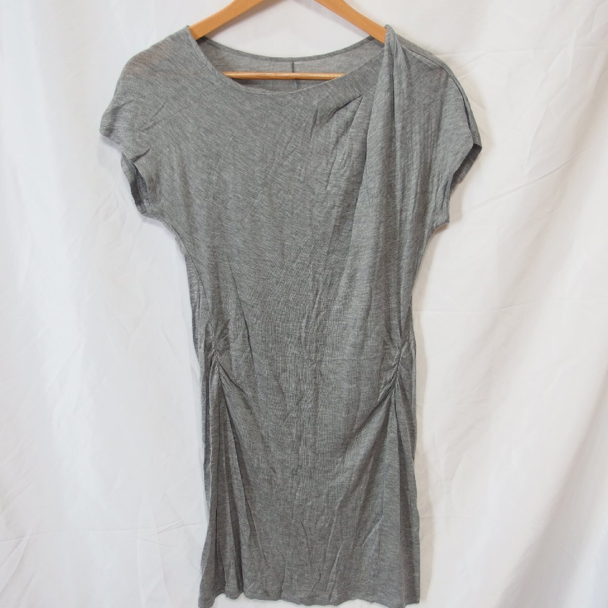 COUP DE CHANCE ◆クードシャンス フレンチスリーブ ロング・カットソー チュニック(グレー)サイズ40◆USED ④拍卖
