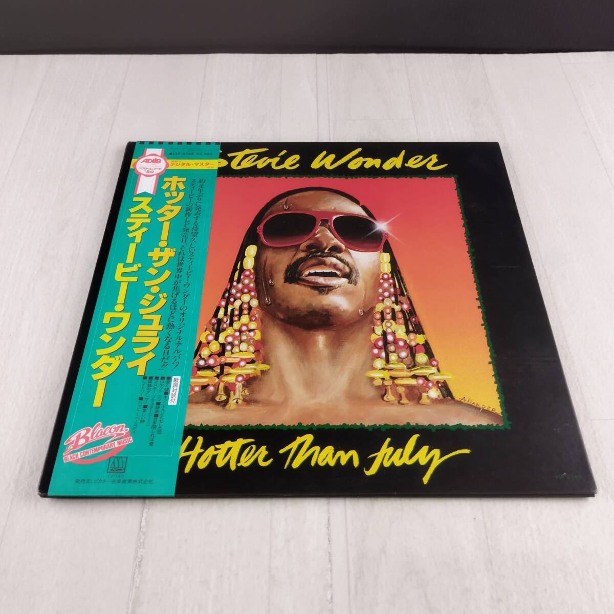 4L1 LP レコード スティービー・ワンダー ホッター・ザン・ジュライ 帯付き拍卖