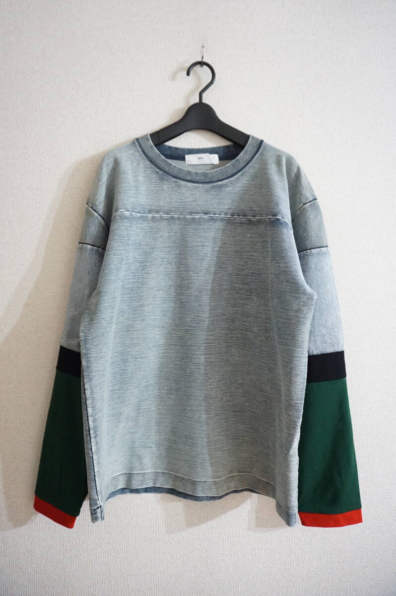 未使用 TOGA VIRILIS 2020SS デニム切替 ロングTシャツ カットソー ロンT ブリーチ 46 メンズ トップス TV01-JK336拍卖