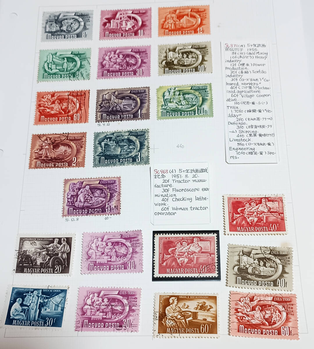 ハンガリー5ヶ年計画宣伝切手 使用済 21枚 長期保管品拍卖
