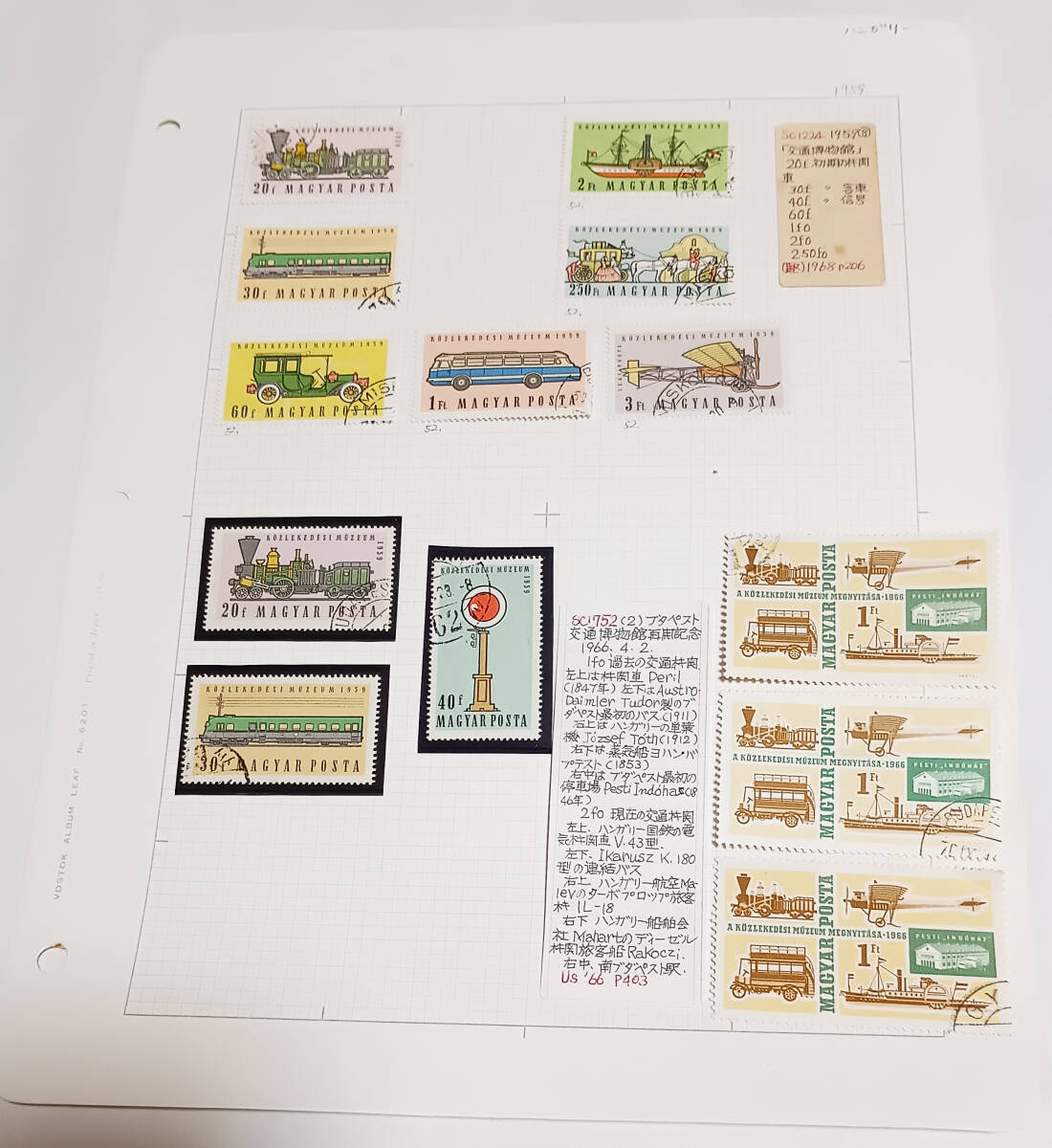 ハンガリー交通博物館切手 使用済 13枚 長期保管品拍卖