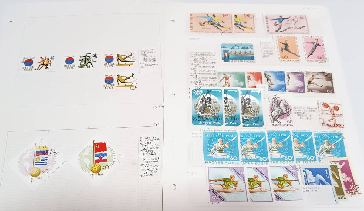 ハンガリースポーツ切手 使用済いろいろ 33枚 長期保管品拍卖
