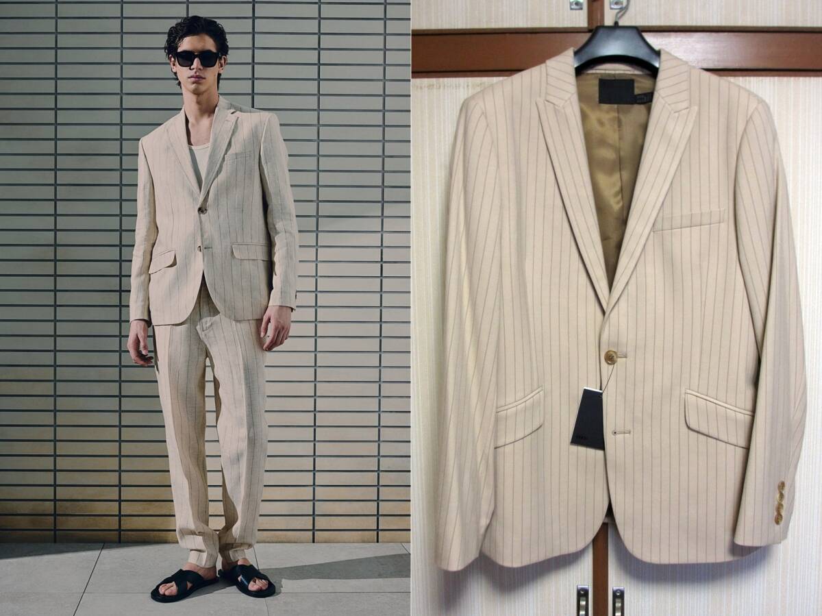 Asos ストライプ テーラードジャケット L相当 クラシック アイビーリーグ ベージュ ベースボールシャツ ralph lauren beams アメトラ 00-52拍卖