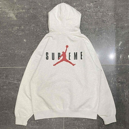 Supreme 24aw x Jordan Hooded Sweatshirt Ash Grey Size-L HF0836-051 シュプリーム ジョーダン フーデッドスウェットシャツ パーカー拍卖