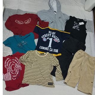 男の子用 100 服 まとめ コムサ9点セット コムサイズム 未使用タグ付き含む トレーナー ズボン 長袖 半袖 タンクトップ フード拍卖