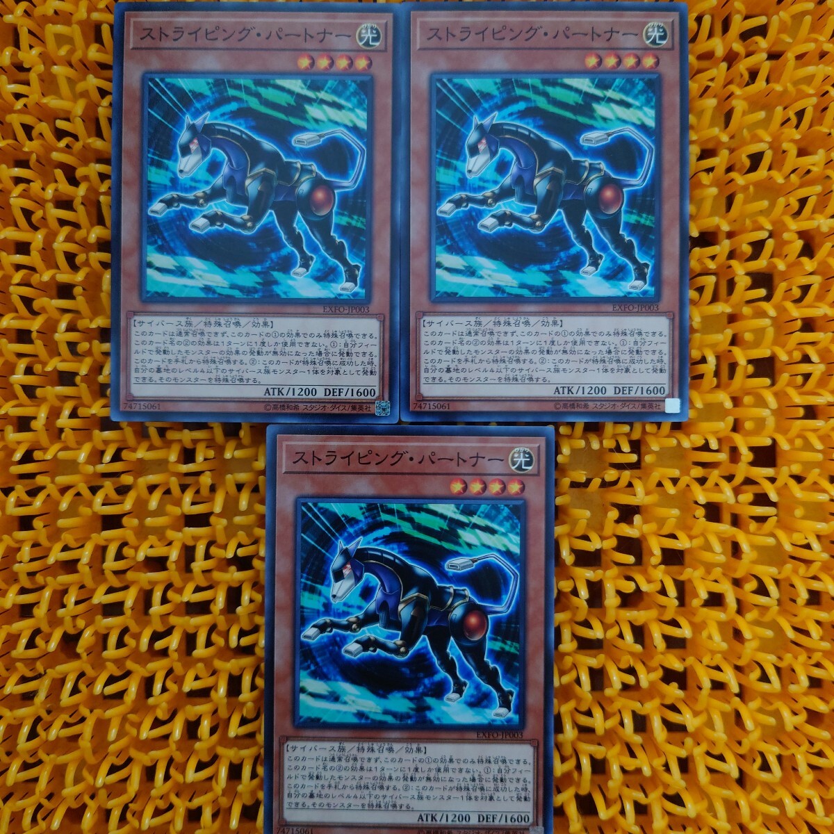 遊戯王 傷あり ストライピング・パートナー 3枚拍卖