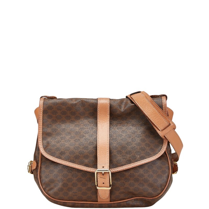 セリーヌ マカダム ショルダーバッグ ブラウン PVC レザー レディース CELINE 【中古】拍卖