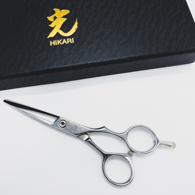【ヒカリシザーズHIKARI光シザーHIKARI SCISSORS】E-2 シザー オフセット 理容 美容ハサミ 美容師 理容師 右利き 5.3インチ 中古 sc1532拍卖