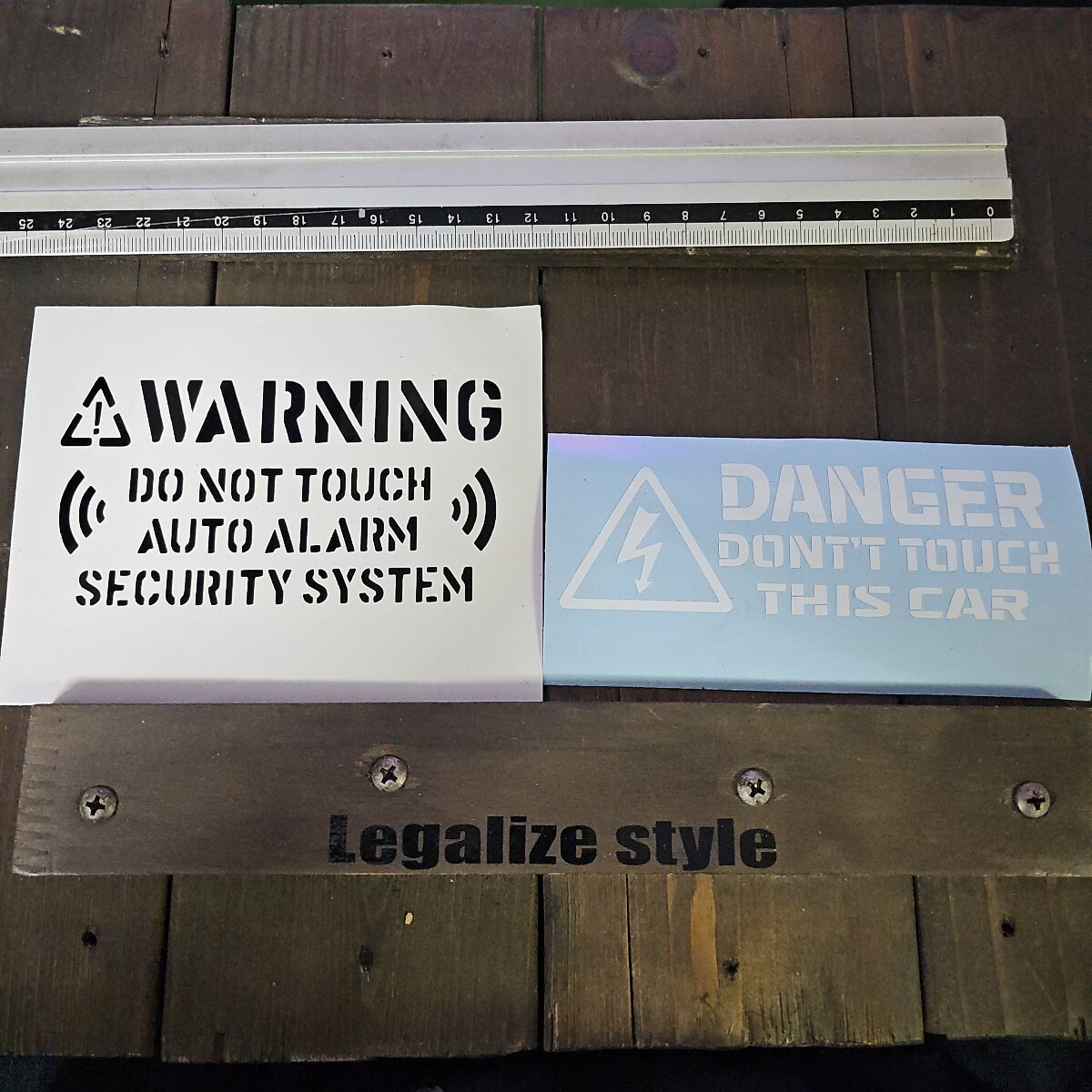在庫処分 早い者勝ち さわるな危険 WARNING DANGERステッカー ステンシル カッティングステッカー拍卖