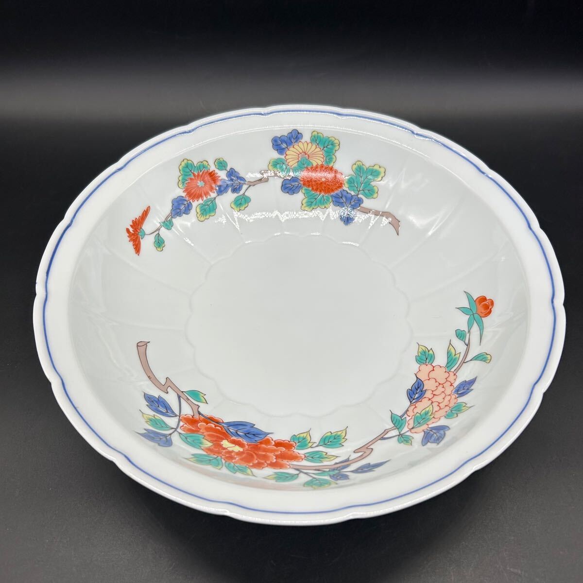 有田焼 其泉窯 盛鉢 色錦菊牡丹文鉢 深皿 食器 チ3-1拍卖