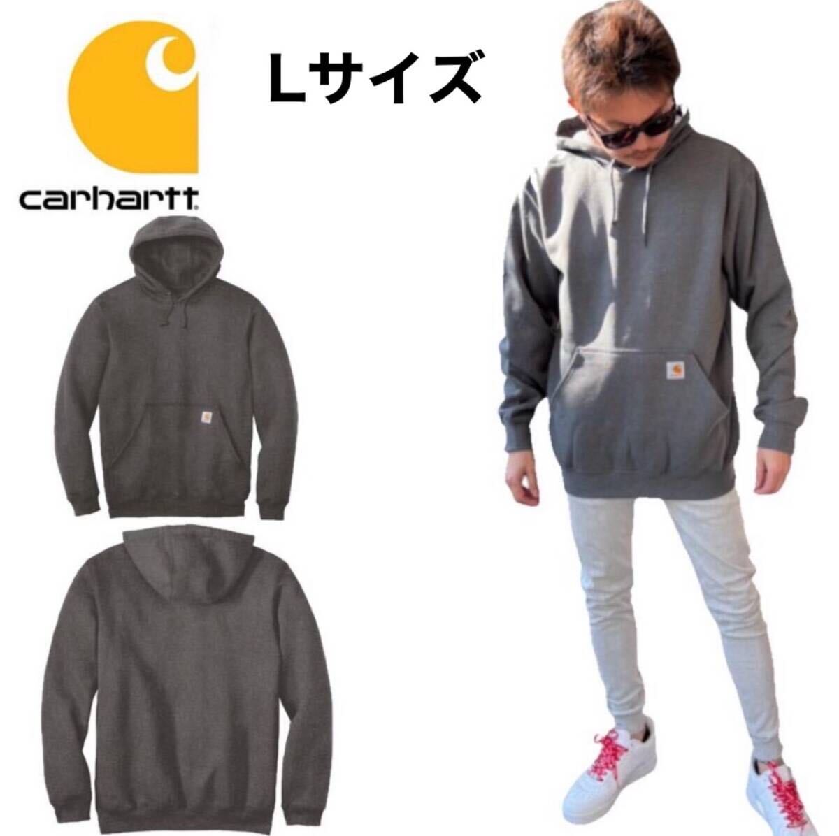 カーハート トップス パーカー 裏起毛 チャコール Lサイズ プルオーバー ユニセックス 大きめサイズ Midweight Hooded Sweatshirt 新品拍卖