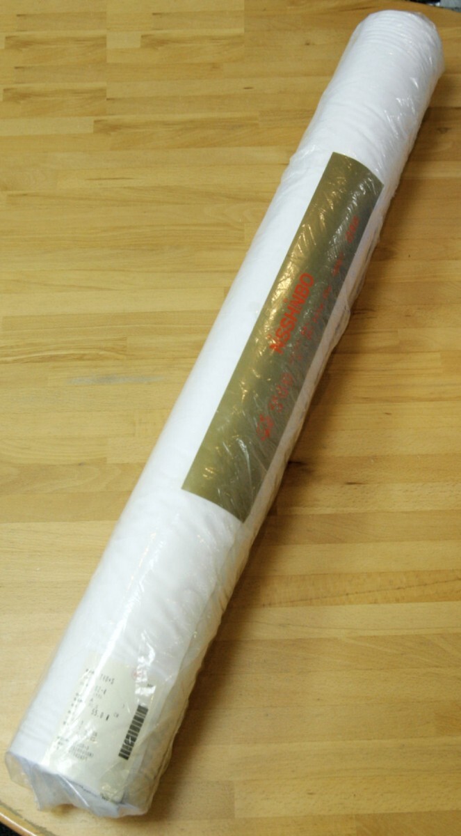 白生地 テトロンブロード生地 三ツ桃印 約91.5cm×55m 糸打込本数213本 防縮加工 T/Cブロード拍卖