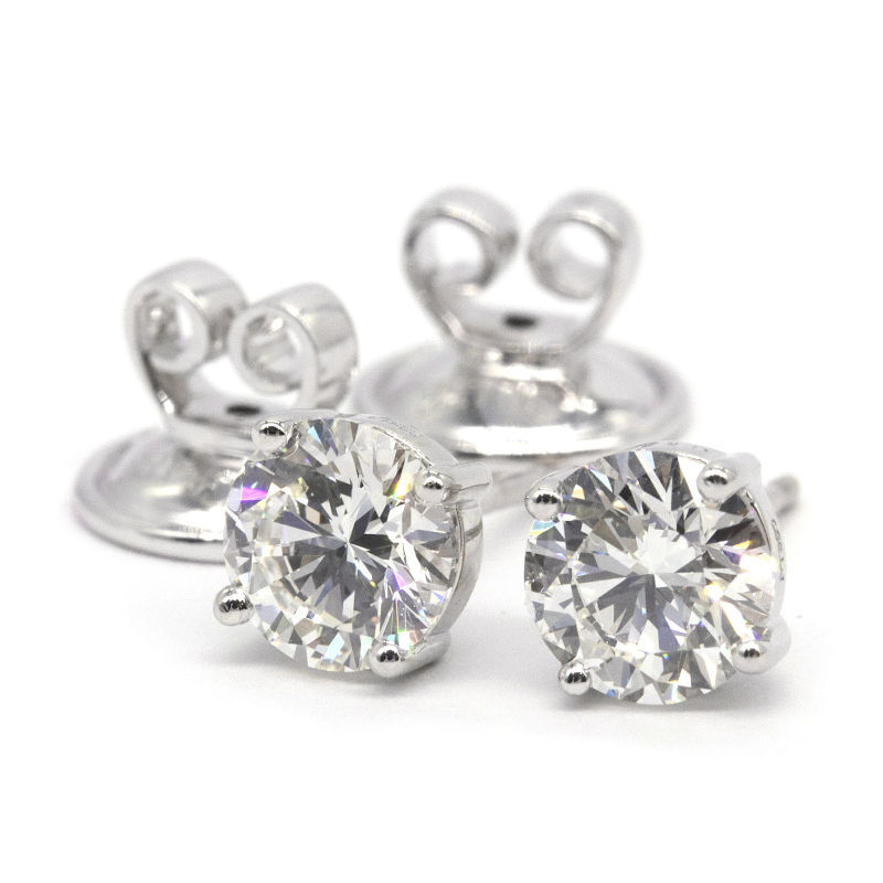 グラフ Hカラー/VS1/Excellent/VeryGood/1.01ct天然ダイヤモンドピアス K18WG Pt950 キャッチ式 ホワイトゴールド プラチナ 中古 送料無料拍卖