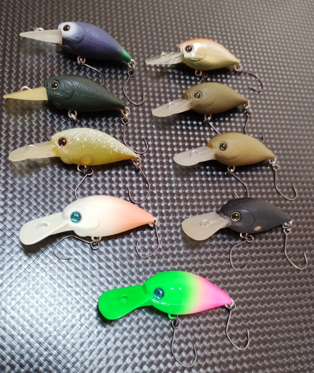 LUCKY CRAFT ラッキークラフト ディープクラピー 微笑みグロー風 みどぴぃ〜の風再塗装品含む9個セット エリアクランク拍卖