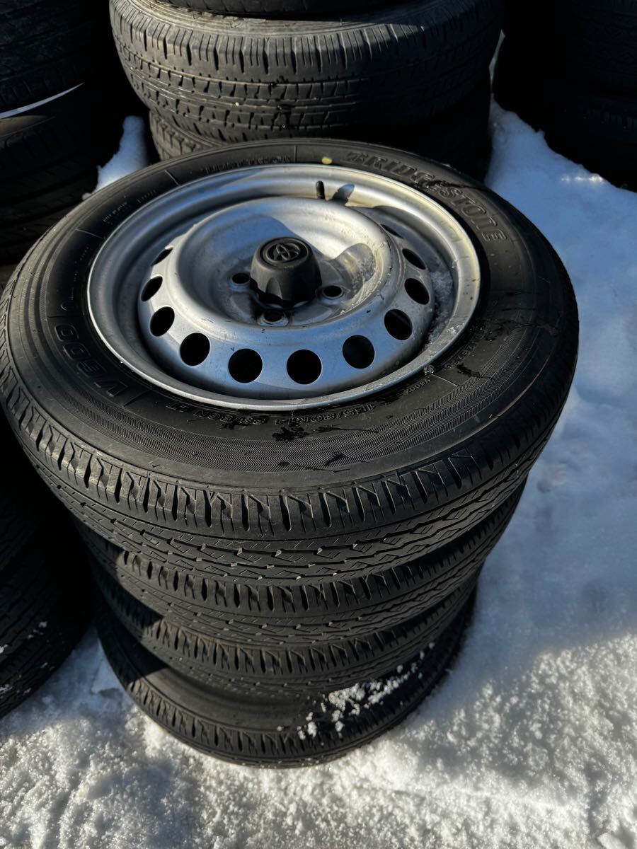 Y1213 155/80R14 88/86N LT BRIDGESTONE ブリジストン V600 2023年 PCD100 4H 5J PROBOX SUCCEED プロボックス サクシード 4本セット 拍卖