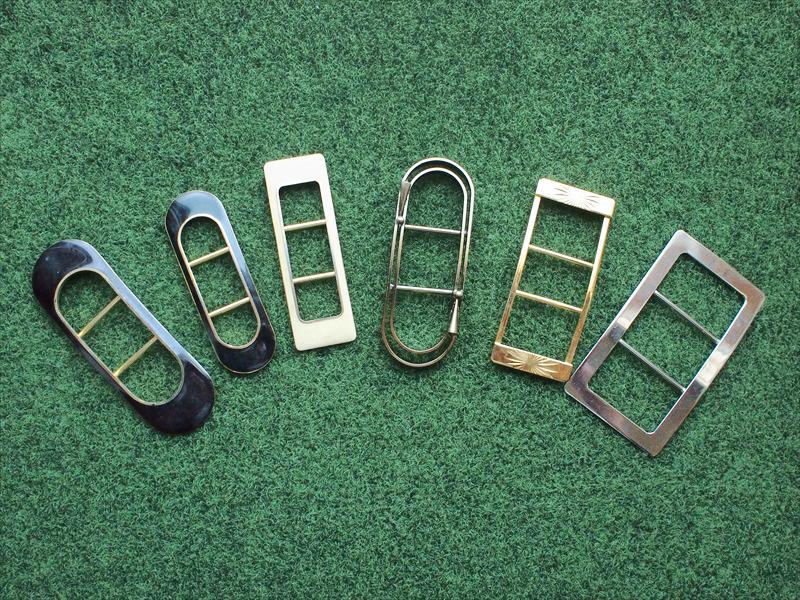 レトロビンテージ手芸雑貨*難有・ベルト用金属バックル6個セット☆ハンドメイドリメイク材料拍卖