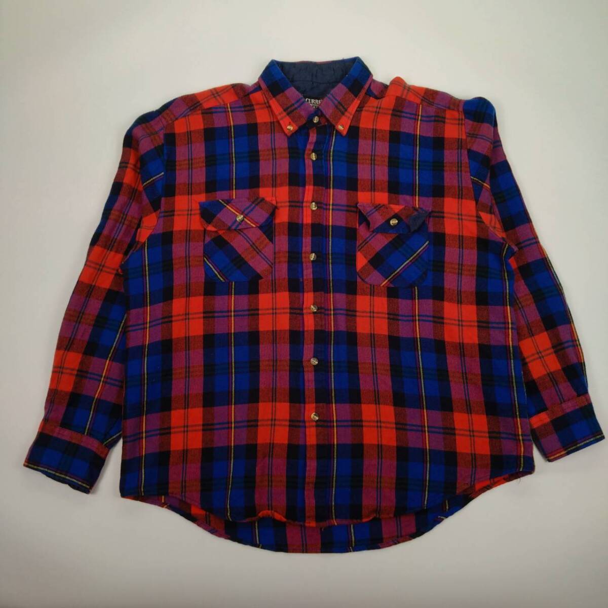 XL CURRENT EDITIONS ネルシャツ ボタンダウンシャツ レッド×ブルー チェック ns0194拍卖