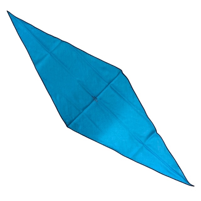 【美品】HERMES エルメス ロザンジュ スカーフ ストール ひし形スカーフ アクセサリー カシミヤ シルク ロゴ ブルー拍卖