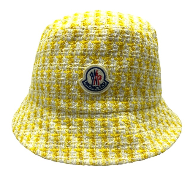 MONCLER モンクレール 帽子 バケットハット アクセサリー 小物 ロゴ ツイード イエロー (サイズ L)拍卖