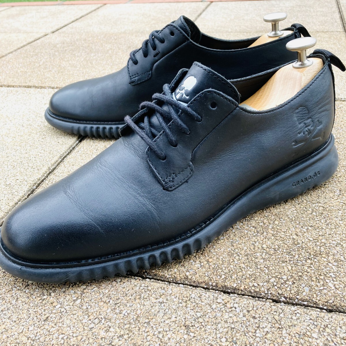 ★レア★ コールハーン COLEHAAN 7 24.5cm マスターマインドコラボ ZEROGRAND ゼログランド BK 黒 ブラック スニーカー レザースニーカー拍卖