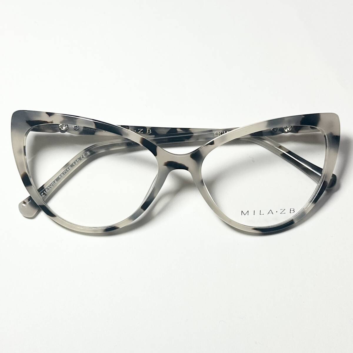 定価35,000円 Mila Zegna 正規・新品 イタリア社 Cat型 メガネ ミラ・ゼグナ 純正ケース・クロス付き レディース拍卖