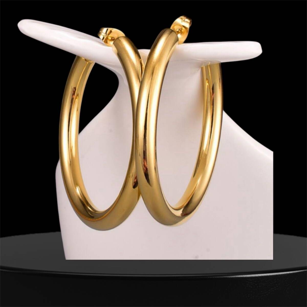 大振り k18コート s925 ピアス イエローゴールド 拍卖