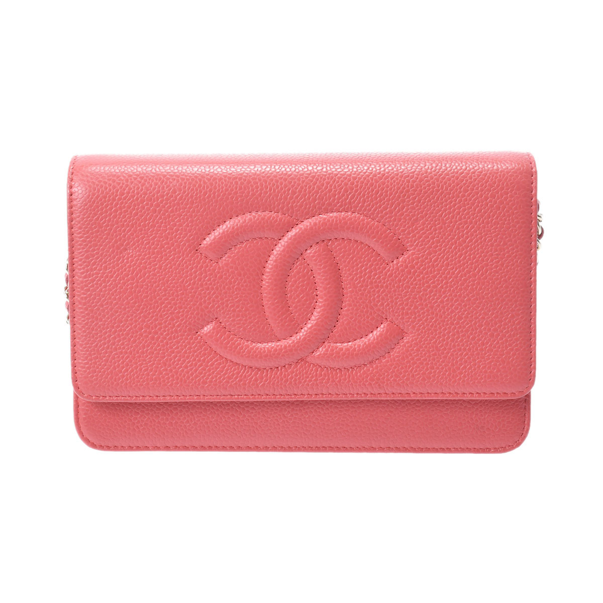 CHANEL シャネル マトラッセ チェーンウォレット ピンク A48654 レディース キャビアスキン ショルダーバッグ ABランク 中古 銀蔵拍卖